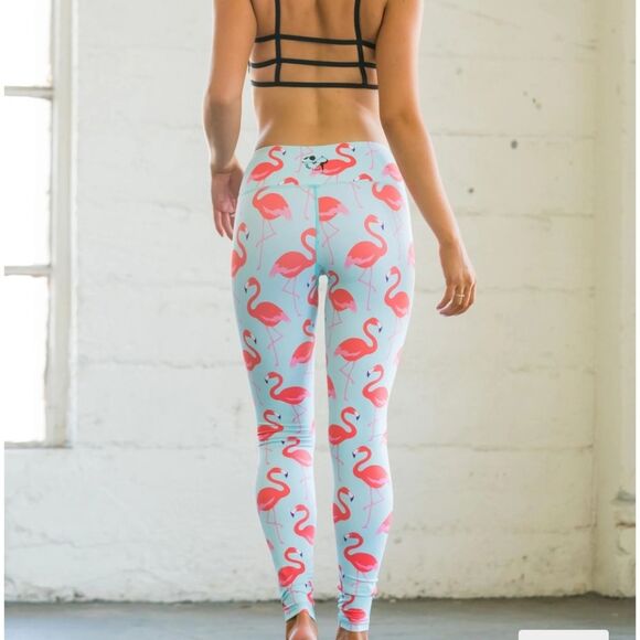 Flexi Lexi Flamingo Yoga Workout Leggings - Picture 2 of 11